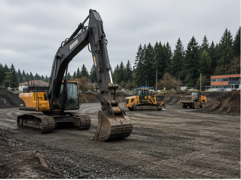 Commercial Land Clearing & Site Prep in Federal Way — Equipment at work