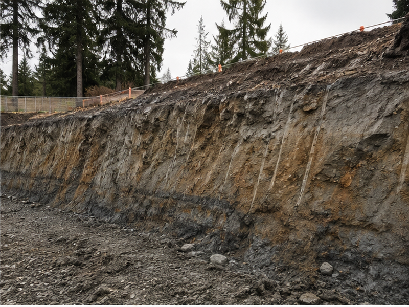 Commercial Land Clearing & Site Prep in Federal Way — Cut face detail