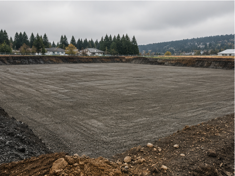 Commercial Land Clearing & Site Prep in Federal Way — Finished pad look