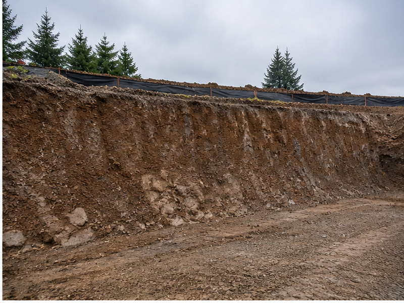 Commercial Stormwater Drainage in Federal Way — Cut face detail
