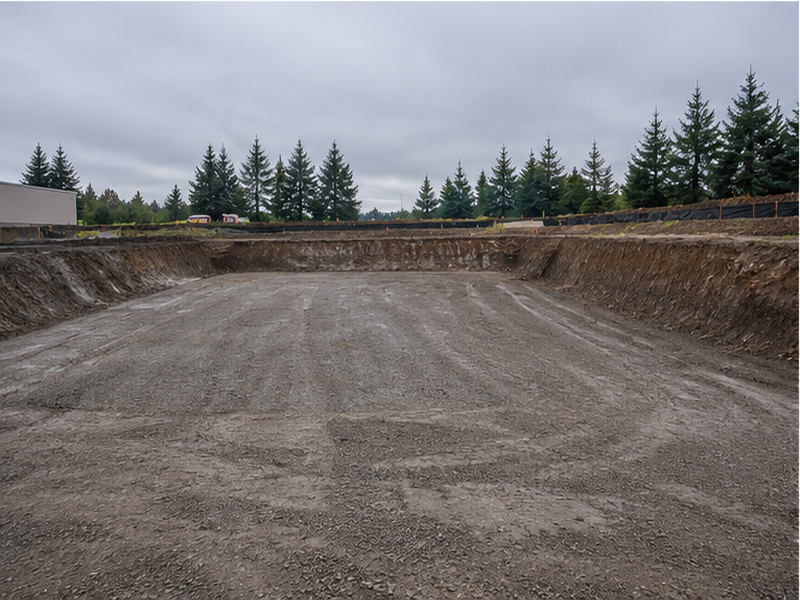 Commercial Stormwater Drainage in Federal Way — Finished pad look