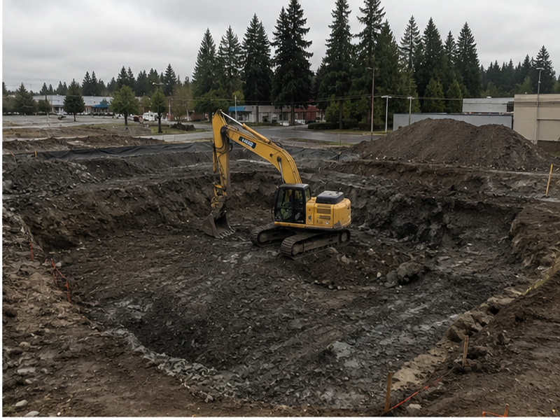 Commercial Stormwater Drainage in Federal Way — Bulk excavation