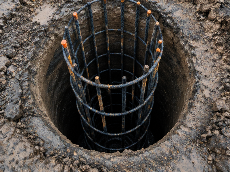 Commercial Auger Cast Piles in Washington & Oregon — Finished pad look