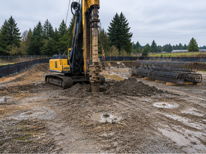Commercial Auger Cast Piles in Washington & Oregon — Bedding & pipe