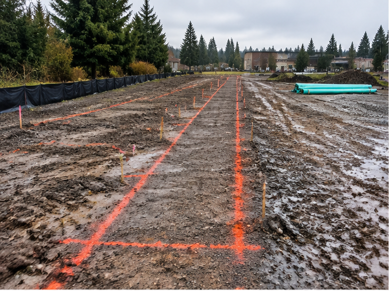 Commercial Stormwater Drainage in Federal Way — Locate & layout