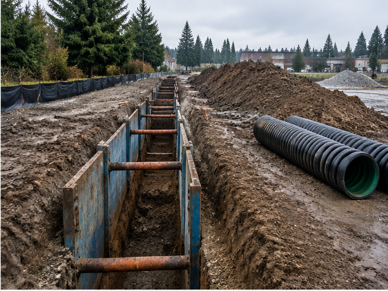 Commercial Stormwater Drainage in Federal Way — Bulk excavation