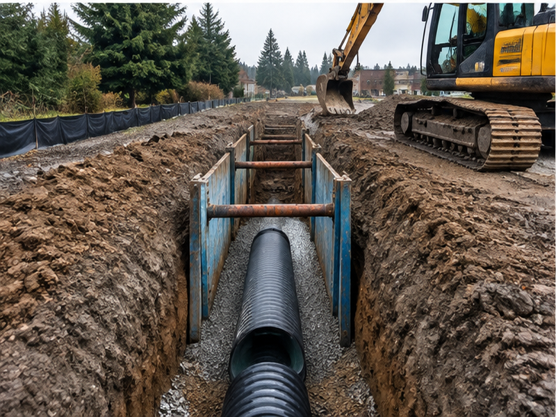 Commercial Stormwater Drainage in Federal Way — Compaction & subgrade