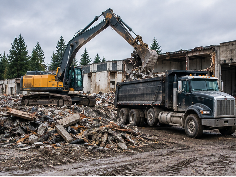 Demolition & Soil Removal in Federal Way — Equipment at work