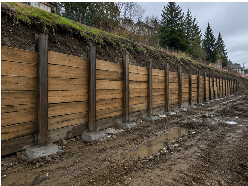 Soldier Pile Wall Installation — proof detail