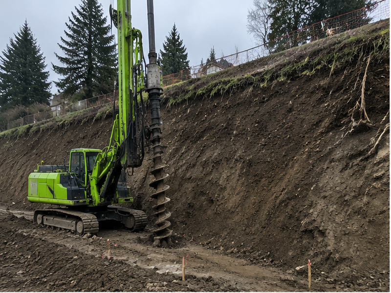 Soldier Pile Wall Installation — Locate & layout