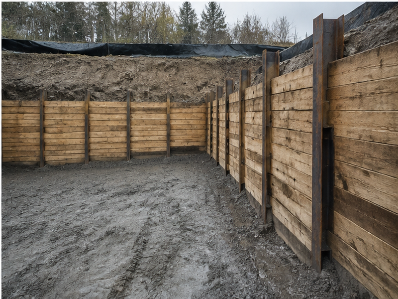 Soldier Pile Wall Installation — proof detail