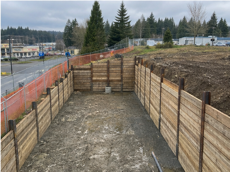 Soldier Pile Wall Installation — Surface restore