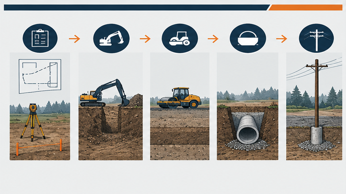 What a Professional Earthworks Quote Covers — utility pole cost installation