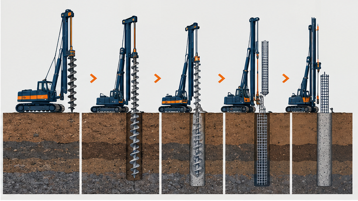 How the Installation Process Works — auger cast pile installation