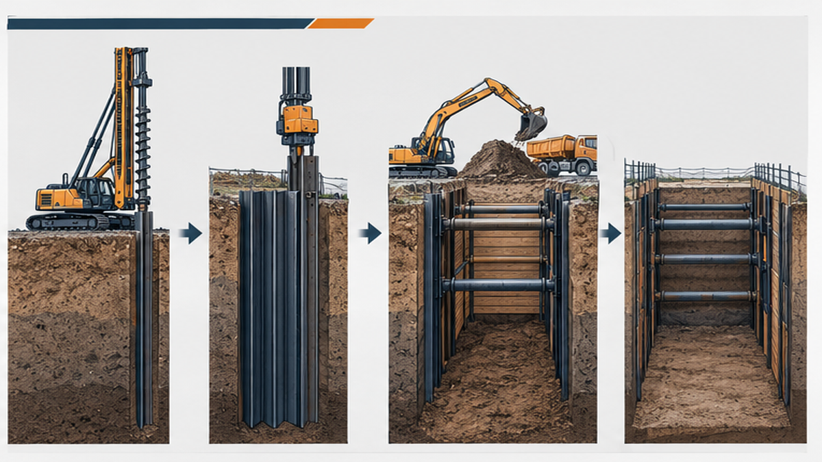 How Deep Excavation Shoring Works — deep excavation shoring system